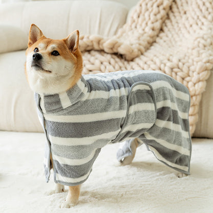 NEWPAWER™ Striped Pet Bathrobe