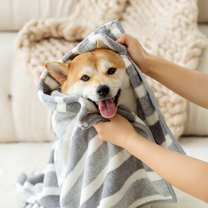 NEWPAWER™ Striped Pet Bathrobe