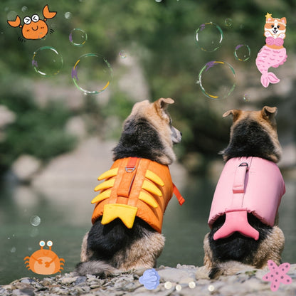 Dog Life Jacket - Mermaid and Crab