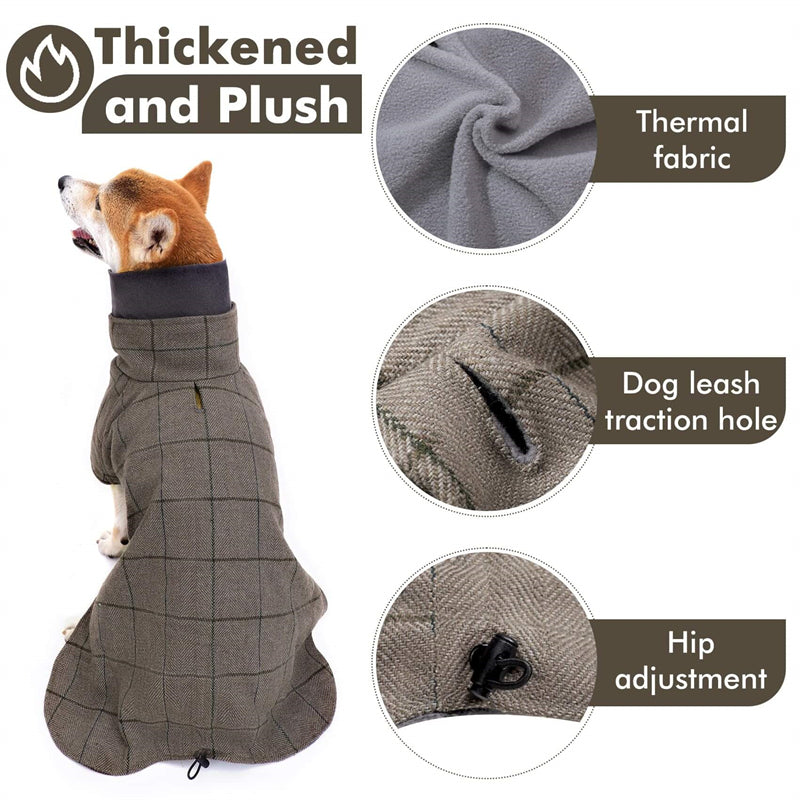 British Style Dog Winter Cloak