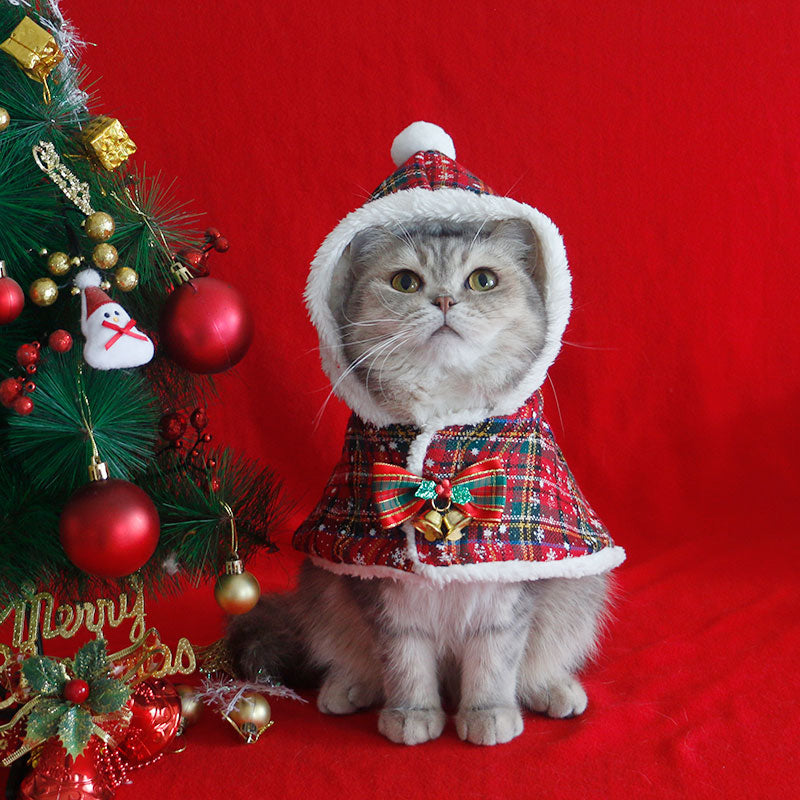 Christmas Santa Outfit Cloak for Cat and Puppy