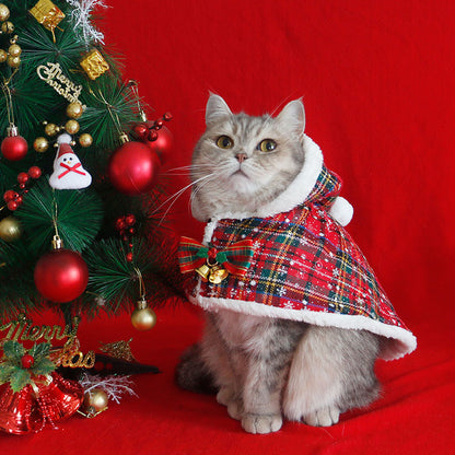 Christmas Santa Outfit Cloak for Cat and Puppy