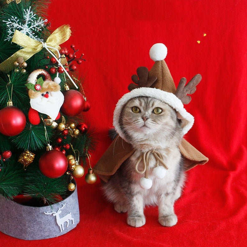 Christmas Outfit Pet Costume Cape for Cat and Puppy