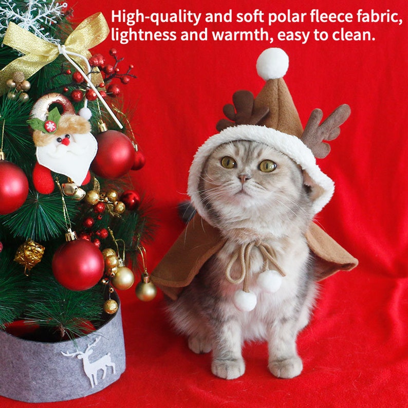 Christmas Outfit Pet Costume Cape for Cat and Puppy