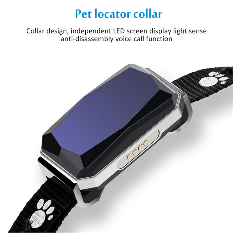 GPS Pet Tracker Collar - Real-Time Waterproof Cat and Dog Tracker with Smart LBS Tracking, Voice Monitoring, and Electronic Fence